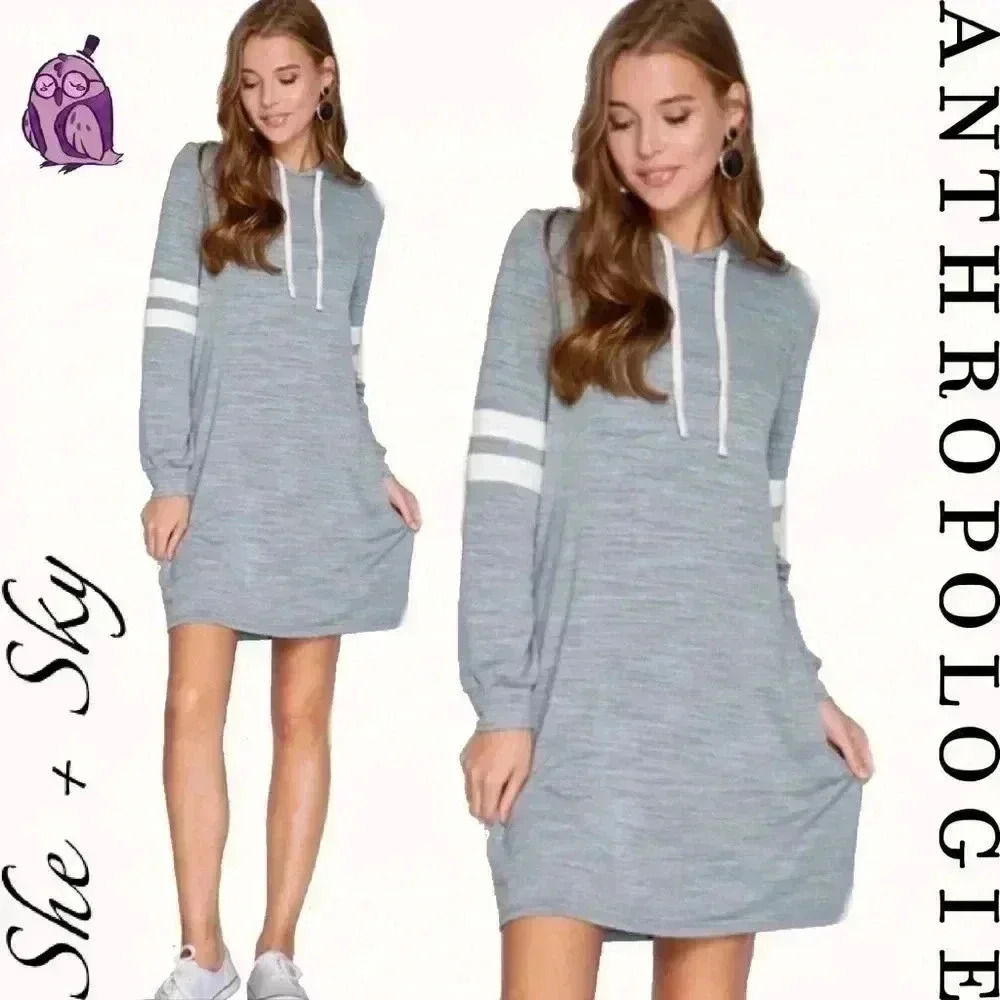 “Andi” Sporty Hood Shift Dress